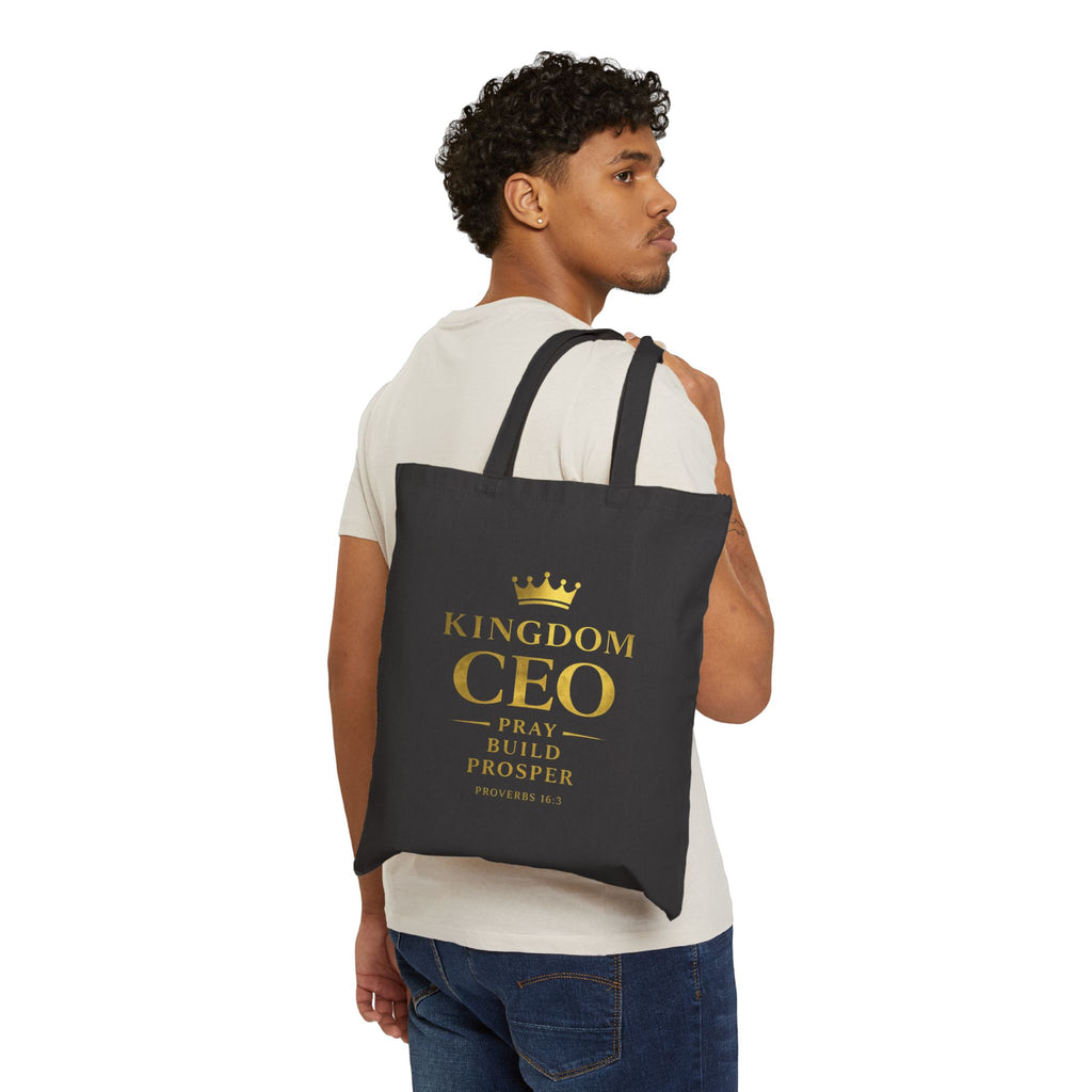 Kingdom CEO Tote Bag — "Pray Build Prosper" Canvas Grocery & Faith Market Tote