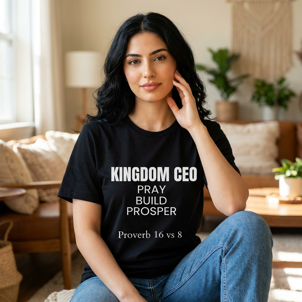 Kingdom CEO T-Shirt — "Pray Build Prosper" Proverbs 16:8 Christian Faith Tee