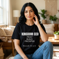 Kingdom CEO T-Shirt — "Pray Build Prosper" Proverbs 16:8 Christian Faith Tee