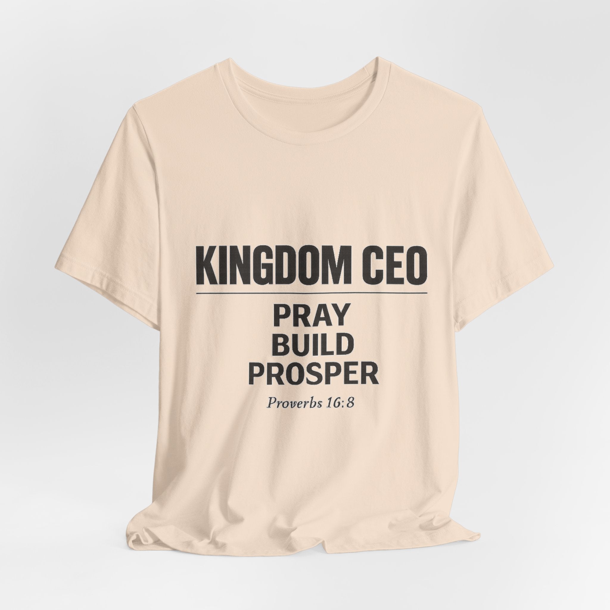 Kingdom CEO T-Shirt — "Pray Build Prosper" Proverbs 16:8 Christian Faith Tee