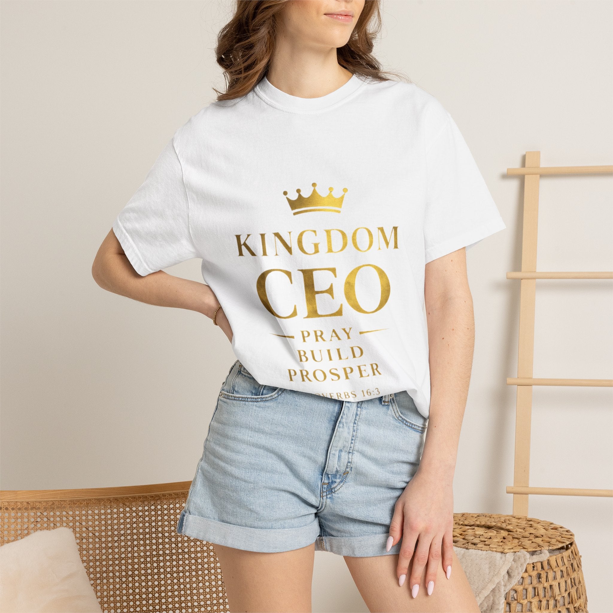 Kingdom CEO T-Shirt "Pray • Build • Prosper" Inspirational Christian Tee