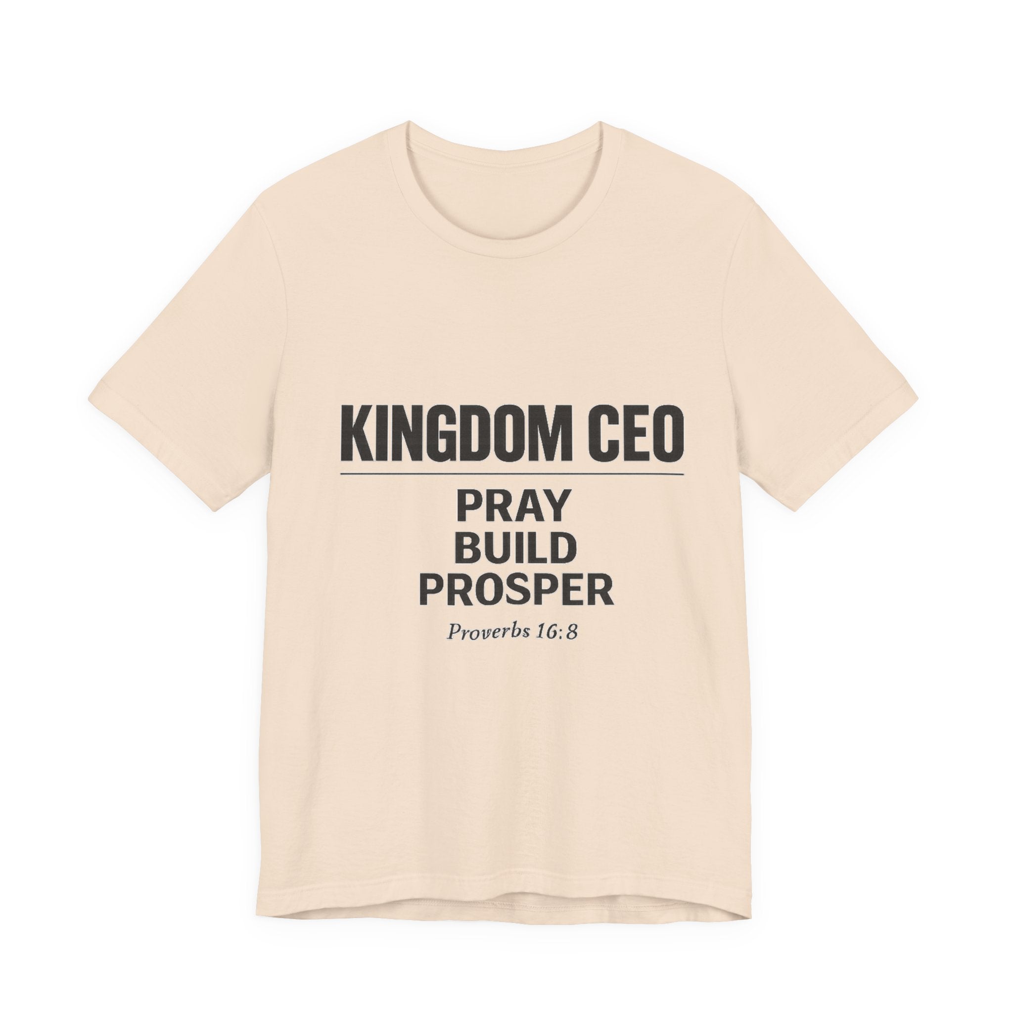 Kingdom CEO T-Shirt — "Pray Build Prosper" Proverbs 16:8 Christian Faith Tee
